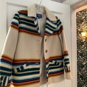Pendleton Multicolor Striped Wool Coat